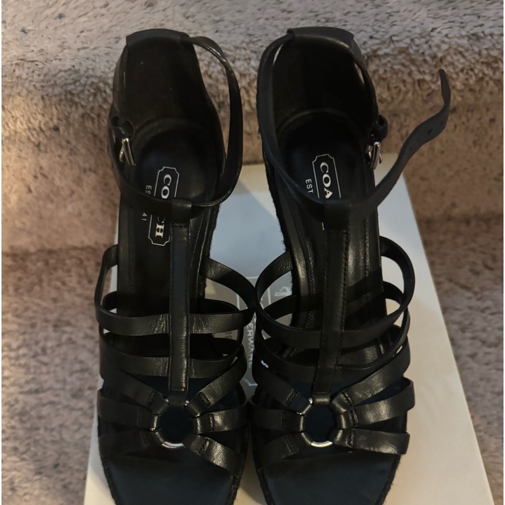 New in box!!  Gladiator leather Coach Platform Heels!!